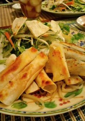 ☆餃子の皮でハムチ＆大葉エビ巻き☆-レシピのメイン写真