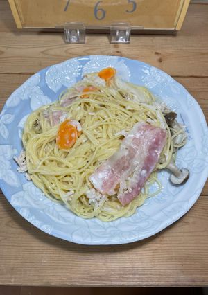 超簡単！スライス野菜のカルボナーラパスタ-レシピのメイン写真