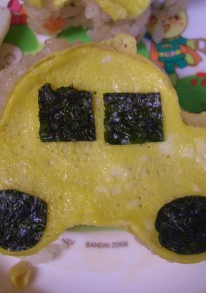 簡単で可愛いぃ♪車のオムライス（キャラ弁-レシピのメイン写真