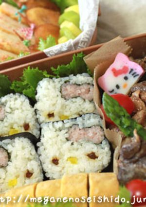 キャラ弁+キティ巻き寿司+-レシピのメイン写真