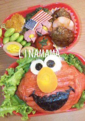 キャラ弁★エルモ-レシピのメイン写真