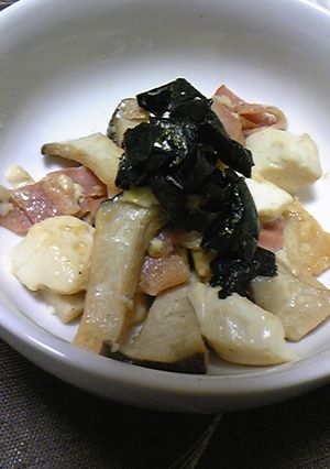 豆腐とベーコンのめんつゆ炒め-レシピのメイン写真