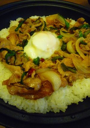 石焼き風♪タジン鍋で焼肉丼☆-レシピのメイン写真