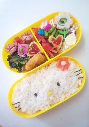 キャラ弁☆顔アップのキティちゃん簡単♪-レシピのメイン写真