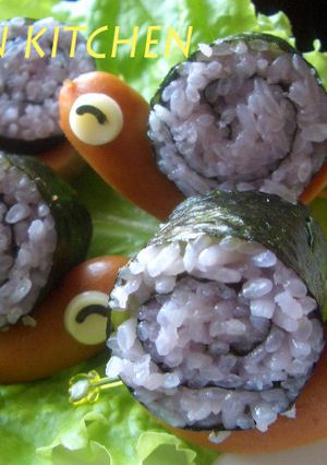 キャラ弁☆海苔巻きでかたつむり-レシピのメイン写真