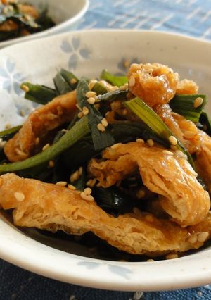 簡単☆ニラと油あげの胡麻酢炒め-レシピのメイン写真