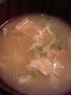 豆苗と卵のみそ汁-レシピのメイン写真