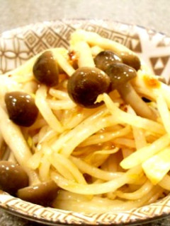 桃ラーで☆きのこともやしのナムル-レシピのメイン写真