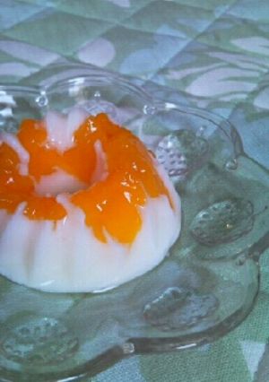 *アガーで*黄桃ミルクゼリー-レシピのメイン写真