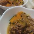 ひき肉と玉ねぎで★カボチャの煮物★