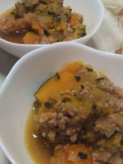 ひき肉と玉ねぎで★カボチャの煮物★-レシピのメイン写真