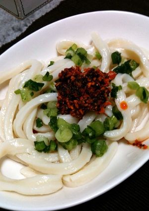 ３分で完成！桃ラーうどん-レシピのメイン写真