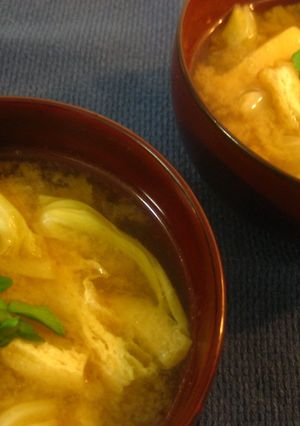 クレソン・キャベツ・油揚げのお味噌汁✿-レシピのメイン写真