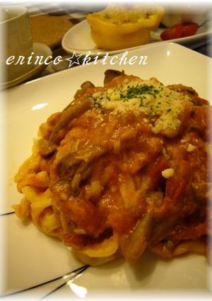 ツナときのこのトマトクリームパスタ♪♪-レシピのメイン写真