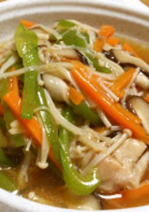 電子レンジで出来る♪蒸し鶏の野菜あんかけ-レシピのメイン写真