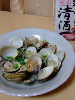 居酒屋気分ではまぐりの酒蒸し。-レシピのメイン写真