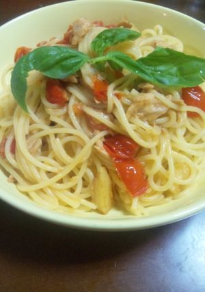 絶品!ミニトマトとツナのパスタ。-レシピのメイン写真