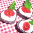 ハートチョコカップの苺レアチーズ