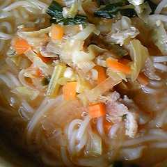 お手軽★味噌キムチ素麺～味噌汁リメイク～-レシピのメイン写真