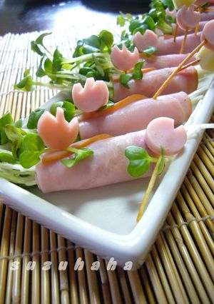 楊枝いらず★カイワレ大根♡ハムマヨ巻き～-レシピのメイン写真