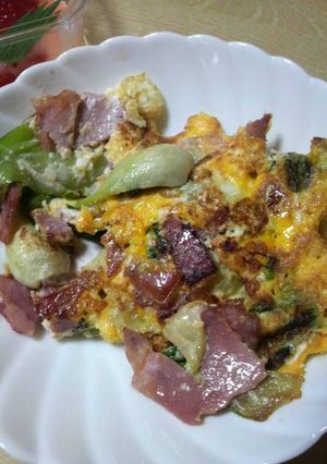 ベーコンと青梗菜の玉子焼き-レシピのメイン写真