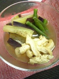 茄子 いんげん 油揚げの煮浸し-レシピのメイン写真