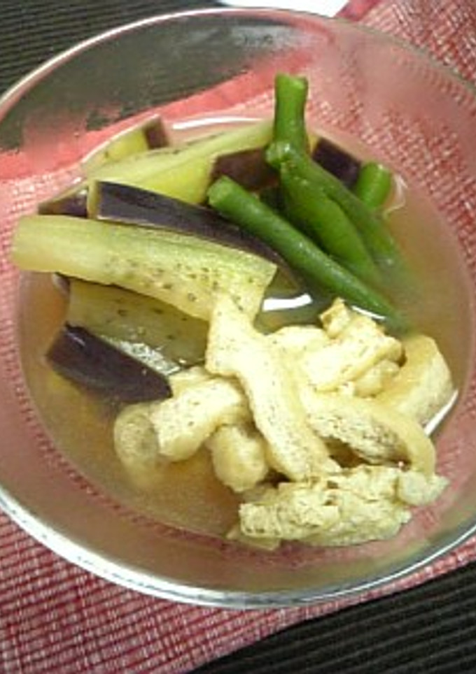 茄子 いんげん 油揚げの煮浸し-レシピのメイン写真