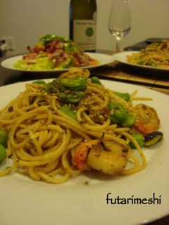 そらまめとエビのパスタ-レシピのメイン写真