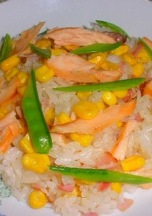 とうもろこしと鮭の炊き込みご飯-レシピのメイン写真