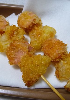 魚肉ソーセージと玉ねぎの串揚げ-レシピのメイン写真