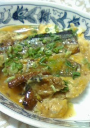 さんまの蒲焼きを卵とじにしました☆-レシピのメイン写真