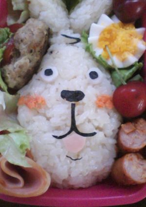 キャラ弁＊ウサビッチ☆プーチン弁当-レシピのメイン写真