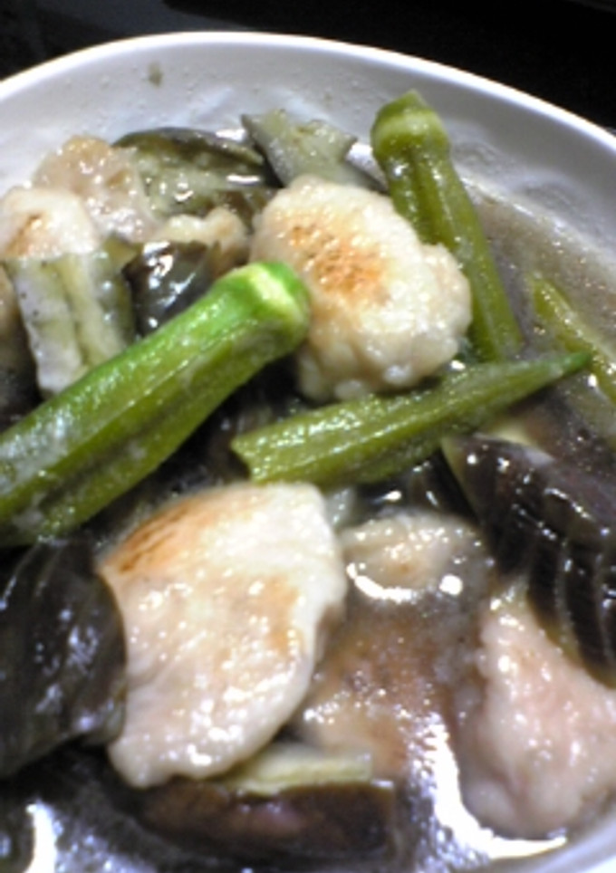 簡単！鶏とナスの白だし煮-レシピのメイン写真