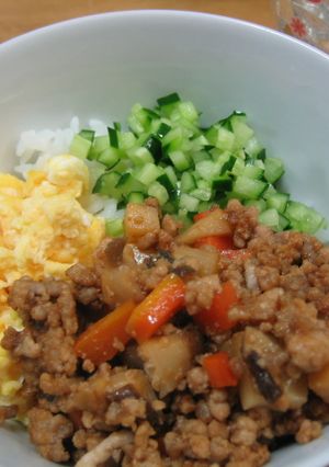 豚ひき肉でおいしい節約そぼろご飯★三色丼-レシピのメイン写真
