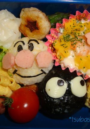キャラ弁　アンパンマンとまっくろくろすけ-レシピのメイン写真