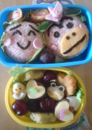 キャラ弁♪はなかっぱ&てれてれぼうず♪-レシピのメイン写真