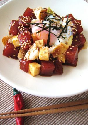 まぐろと焼き葱とチーズdeピリ辛和え❤-レシピのメイン写真