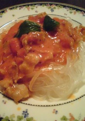 豚バラトマトクリームスパゲティ!-レシピのメイン写真