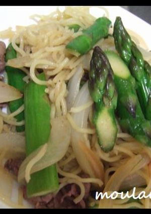 アスパラと新玉ねぎの塩系焼きそば-レシピのメイン写真
