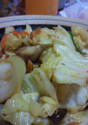 鶏肉とキャベツの食べるラー油炒め☆-レシピのメイン写真