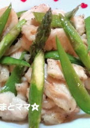 チキンとアスパラのほんだし風味炒め♪-レシピのメイン写真