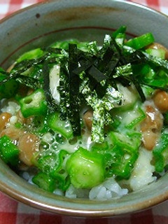 リゾット風味 オクラ納豆丼♪-レシピのメイン写真