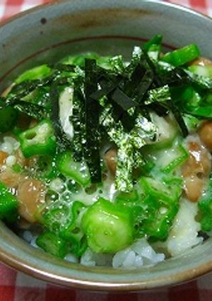 リゾット風味 オクラ納豆丼♪-レシピのメイン写真