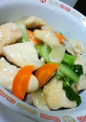 鶏胸肉と青梗菜のあんかけ丼-レシピのメイン写真