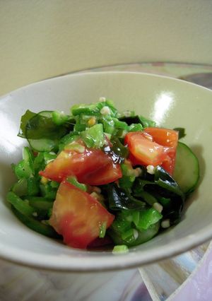 夏野菜（おくら・トマト）のネバトロサラダ-レシピのメイン写真
