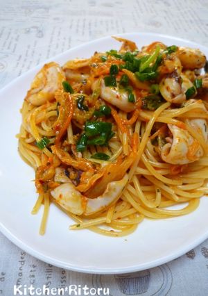 全部お好みで♪キムチ×イカpasta-レシピのメイン写真