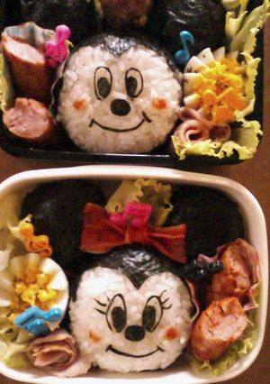 キャラ弁＊ミッキー＆ミニーお揃い弁当♪-レシピのメイン写真