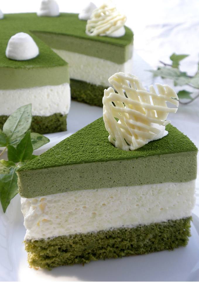 抹茶とホワイトチョコのムースケーキ by てんじゅ 【クックパッド】 簡単おいしいみんなのレシピが392万品