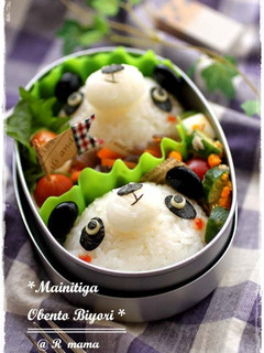 パンダおにぎりのお弁当♪~キャラ弁~-レシピのメイン写真