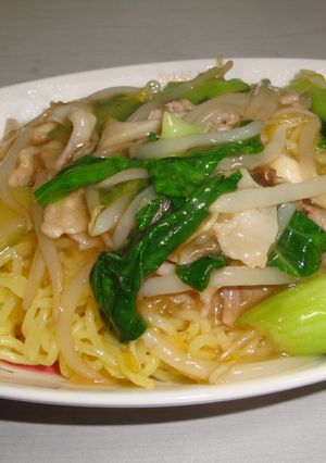 青梗菜と豚肉のあんかけ焼きそば-レシピのメイン写真